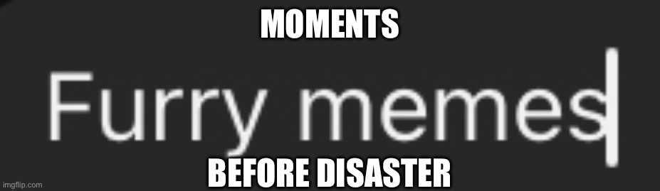 MOMENTS; BEFORE DISASTER | image tagged in youtube,search,furry memes,truma | made w/ Imgflip meme maker