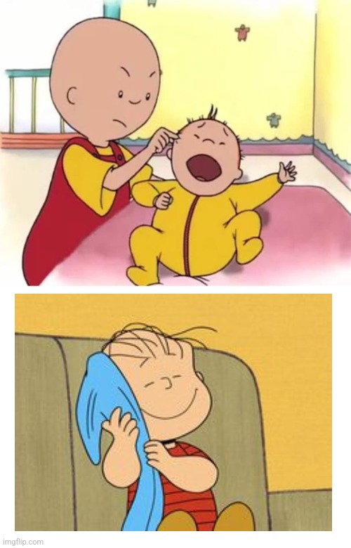 Linusek caillou maite du 2 | image tagged in caillou pinches rosie meme blank | made w/ Imgflip meme maker