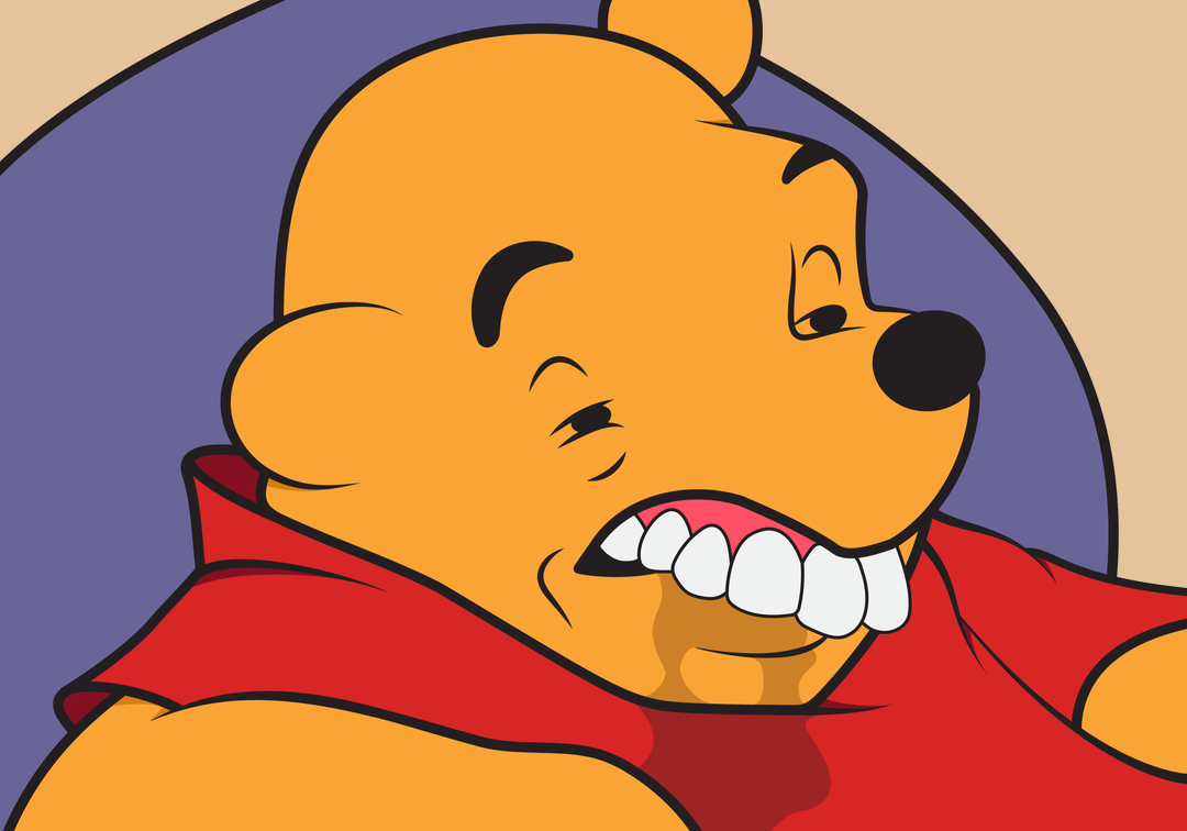 Drooling Winnie the Pooh Blank Meme Template