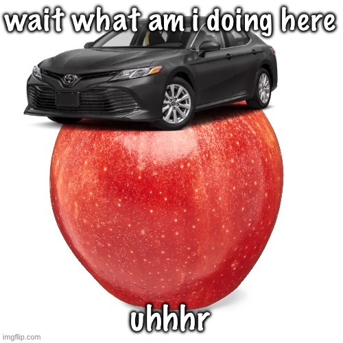 CamryApple | wait what am i doing here; uhhhr | image tagged in camryapple | made w/ Imgflip meme maker