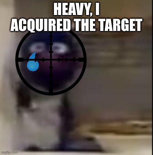 r.i.p. grover | HEAVY, I ACQUIRED THE TARGET | image tagged in grover staring | made w/ Imgflip meme maker