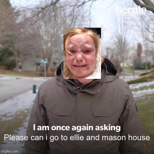 Bernie I Am Once Again Asking For Your Support | Please can i go to ellie and mason house | image tagged in memes,bernie i am once again asking for your support | made w/ Imgflip meme maker