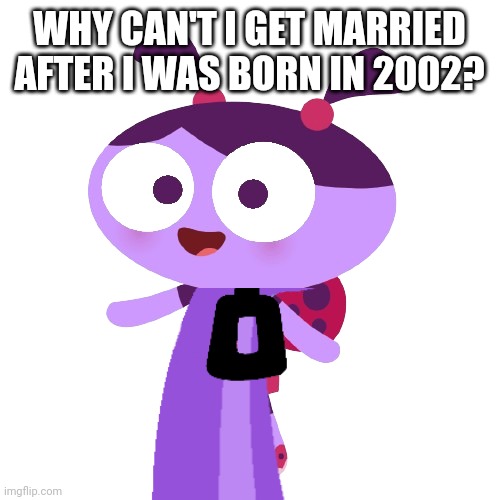 Take me to 2002!Cartoons | WHY CAN'T I GET MARRIED AFTER I WAS BORN IN 2002? | image tagged in ladybird lu,2002,lu and the bally bunch,cartoon | made w/ Imgflip meme maker