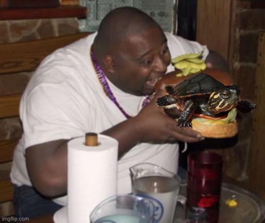 Fat guy eating burger | image tagged in fat guy eating burger | made w/ Imgflip meme maker