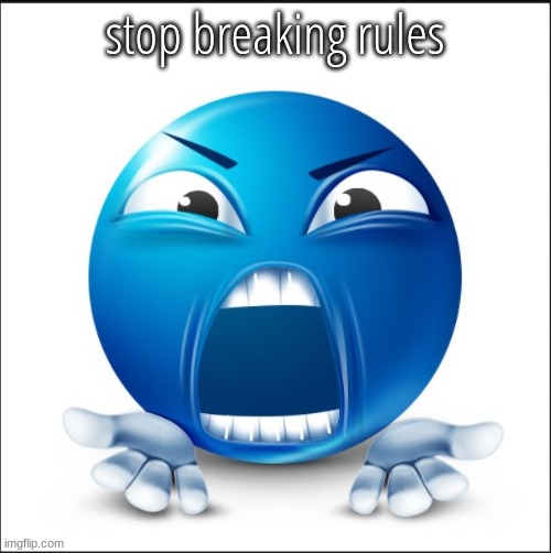 well maybe if you guys stopped breaking the rules you wouldn't get banned | stop breaking rules | image tagged in angry blue guy | made w/ Imgflip meme maker