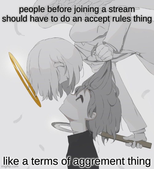 Avogado6 depression | people before joining a stream should have to do an accept rules thing; like a terms of aggrement thing | image tagged in avogado6 depression | made w/ Imgflip meme maker