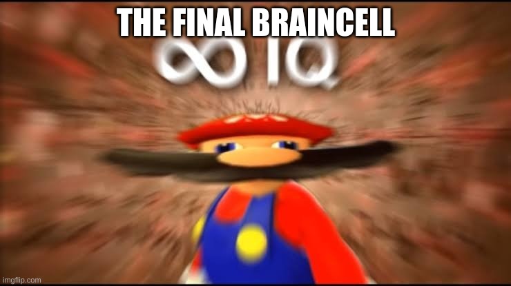 Me | THE FINAL BRAINCELL | image tagged in infinite iq | made w/ Imgflip meme maker