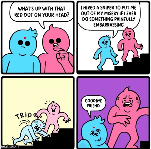 Red dot | image tagged in red dot,head,comics,comics/cartoons,sniper,dot | made w/ Imgflip meme maker