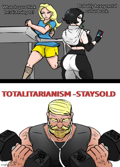 she was right it was metal, this is my kind of music | TOTALITARIANISM -STAYSOLD; TOTALITARIANISM -STAYSOLD | image tagged in what do you think he's listening to | made w/ Imgflip meme maker