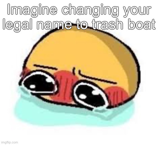 amb shamb bbbmba | Imagine changing your legal name to trash boat | image tagged in amb shamb bbbmba | made w/ Imgflip meme maker