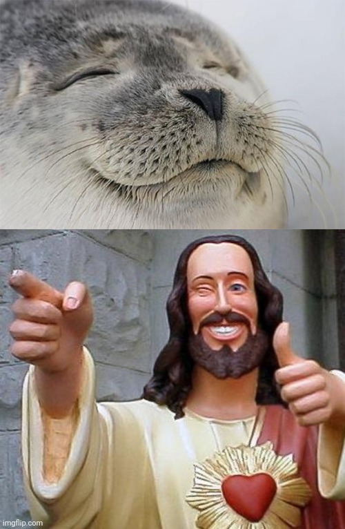 Thank you From Satisfied Jesus Seal Blank Meme Template