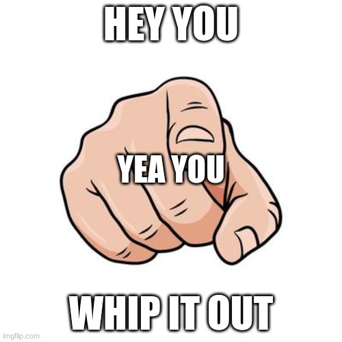 pls. for me. | HEY YOU; YEA YOU; WHIP IT OUT | image tagged in you | made w/ Imgflip meme maker