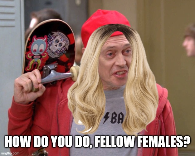 Steve Buscemi Fellow Kids | HOW DO YOU DO, FELLOW FEMALES? | image tagged in steve buscemi fellow kids | made w/ Imgflip meme maker