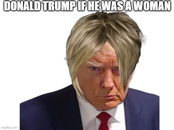 Idk what to call this | DONALD TRUMP IF HE WAS A WOMAN | image tagged in idk | made w/ Imgflip meme maker