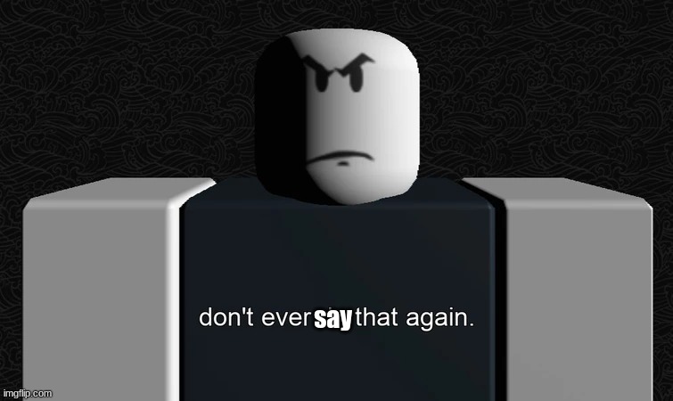 don't ever do that again. | say | image tagged in don't ever do that again | made w/ Imgflip meme maker