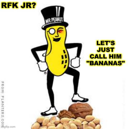 mr peanut | RFK JR? LET'S JUST CALL HIM "BANANAS" | image tagged in mr peanut | made w/ Imgflip meme maker