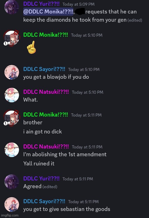 The Discord adventures of the Dokis: Part 2 | image tagged in ddlc,doki doki literature club | made w/ Imgflip meme maker