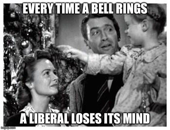 Every time a bell rings | EVERY TIME A BELL RINGS A LIBERAL LOSES ITS MIND | image tagged in every time a bell rings | made w/ Imgflip meme maker