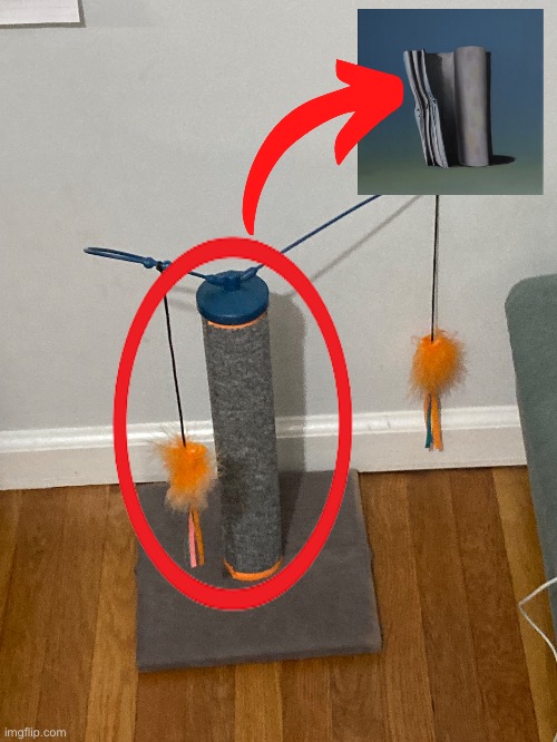 Bought a cat scratcher. Reminded me of The Caretaker’s songs. | made w/ Imgflip meme maker