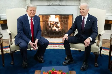 Trump and Biden Happy Meeting Blank Meme Template