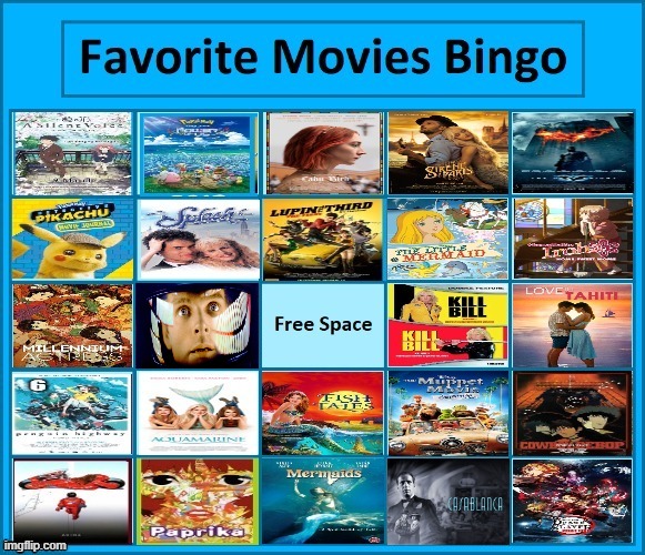 favorite movies bingo | image tagged in favorite movies bingo,bingo,classic movies,cinema,favorites,theater | made w/ Imgflip meme maker