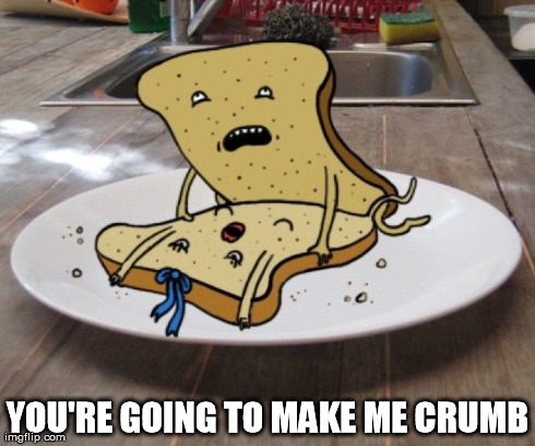 you're going to make me crumb | YOU'RE GOING TO MAKE ME CRUMB | image tagged in crumb,toast,sex,sexy,crummy | made w/ Imgflip meme maker