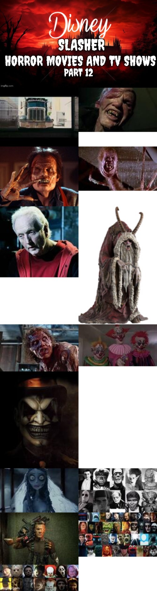 Disney Slasher Horror Movies and TV Shows Villains 12 Blank Meme Template