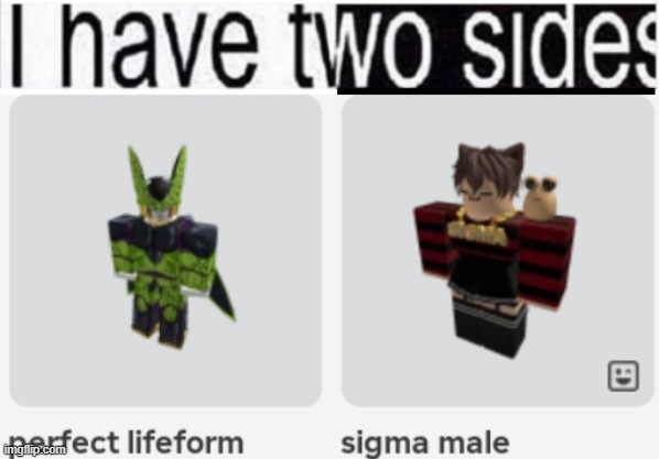 image tagged in i have two sides | made w/ Imgflip meme maker