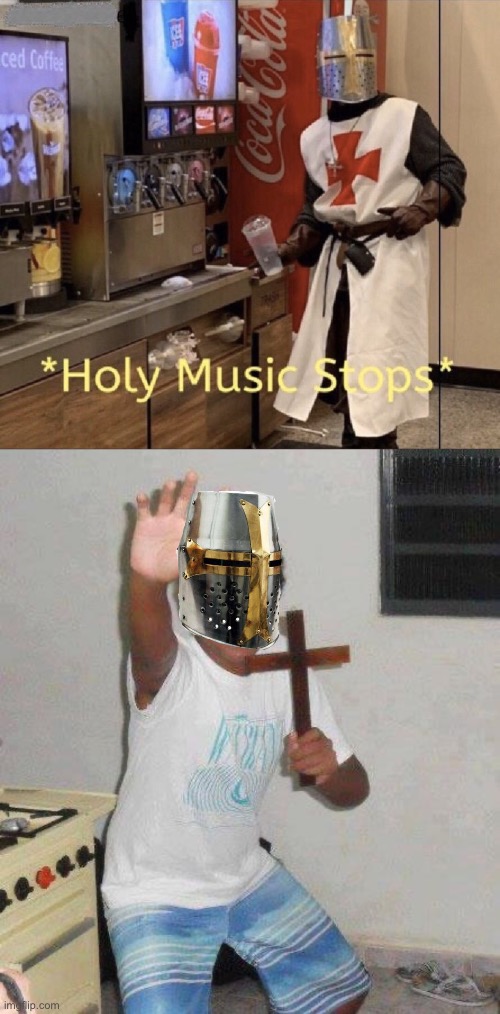 image tagged in holy music stops,kid with cross | made w/ Imgflip meme maker