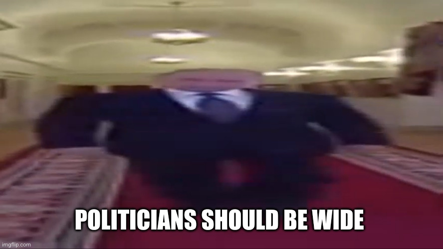 Wide putin | POLITICIANS SHOULD BE WIDE | image tagged in wide putin | made w/ Imgflip meme maker