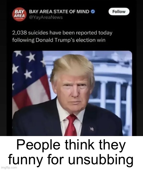 People think they funny for unsubbing | made w/ Imgflip meme maker