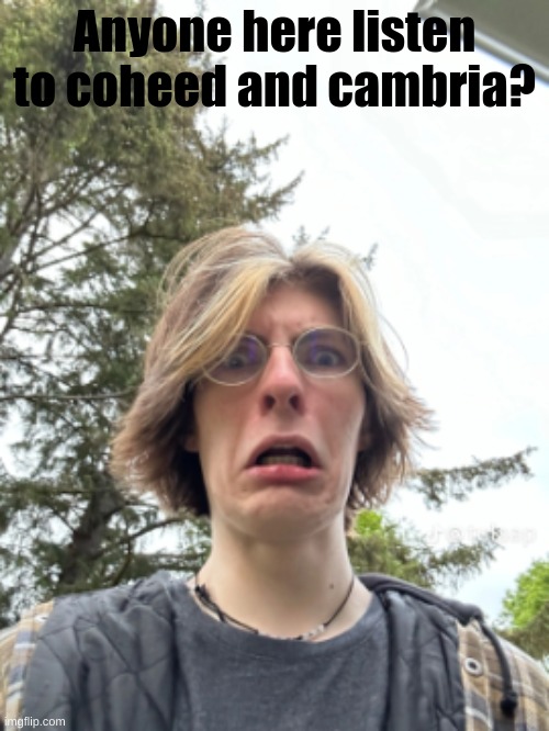 Man disgusted | Anyone here listen to coheed and cambria? | image tagged in man disgusted | made w/ Imgflip meme maker