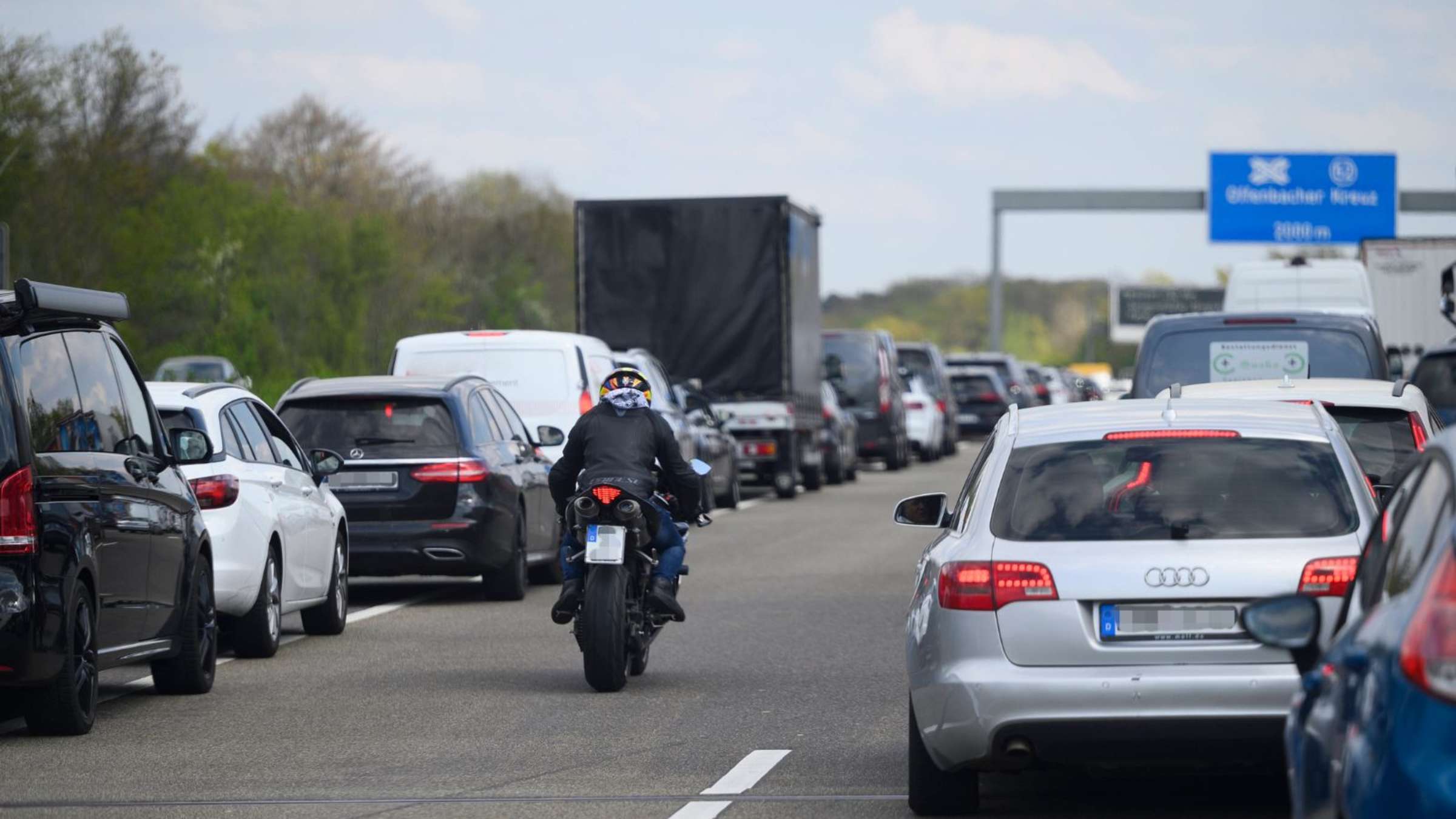 motorcycle traffic jam Blank Meme Template