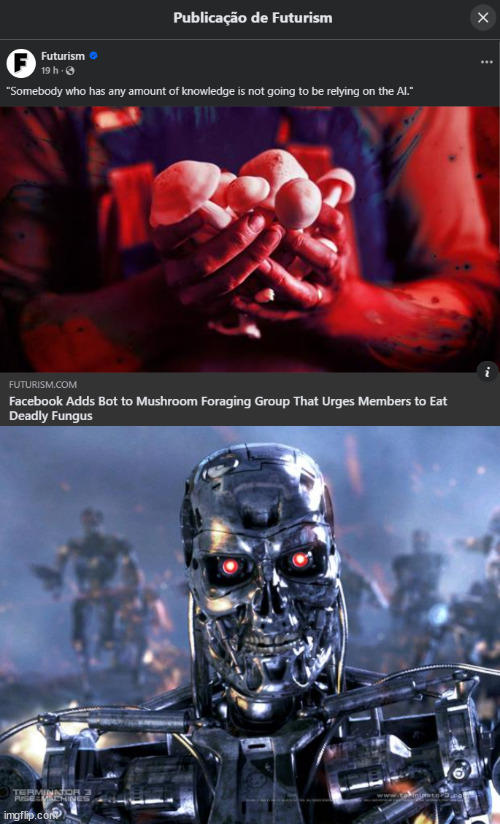 Facebook killer bot | image tagged in terminator robot t-800,facebook,meta,skynet,bot,artificial intelligence | made w/ Imgflip meme maker