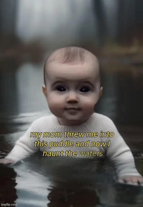 he haunts the water | image tagged in memes | made w/ Imgflip meme maker