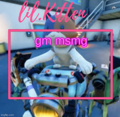 lil.Kiitens MSMG temp | gm msmg | image tagged in lil kiitens msmg temp | made w/ Imgflip meme maker