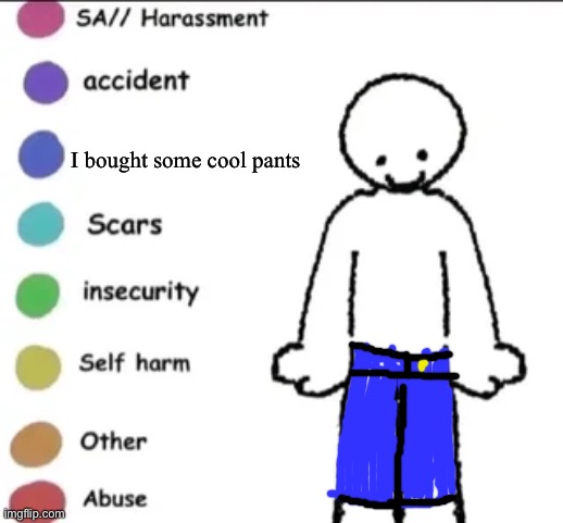 share you story | I bought some cool pants | image tagged in share you story | made w/ Imgflip meme maker