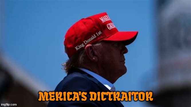 Merica's Dictraitor | MERICA'S DICTRAITOR | image tagged in merica's dictraitor,maga monarch,mockracy,merica's hister,king donold the forced,putin's puppet | made w/ Imgflip meme maker