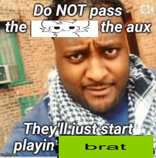 I would pass the aux | image tagged in do not pass the x the aux they ll just start playin y,memes,brat,music,boykisser,furry | made w/ Imgflip meme maker