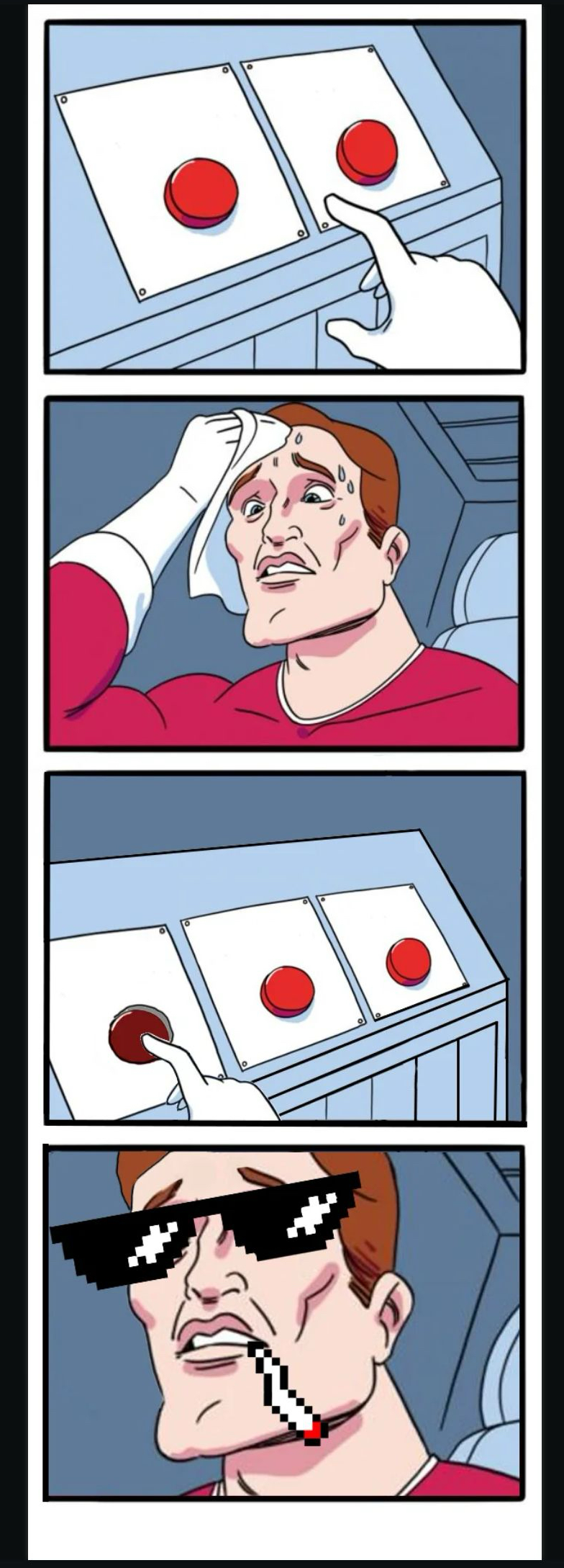 three button Blank Meme Template