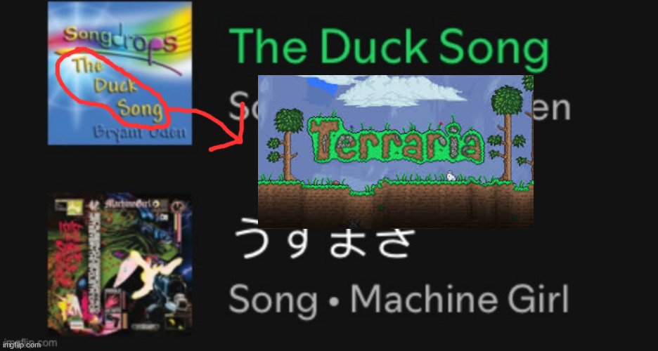 Why does the cover use Terraria font though | made w/ Imgflip meme maker
