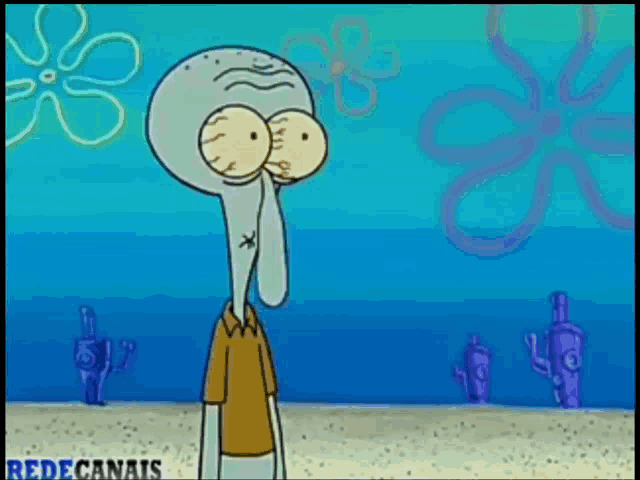 Squidward shocked scared Blank Meme Template