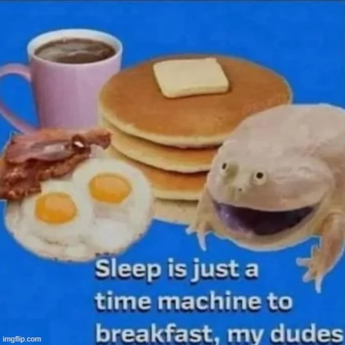 sleep is just a time machine | image tagged in memes,lol | made w/ Imgflip meme maker