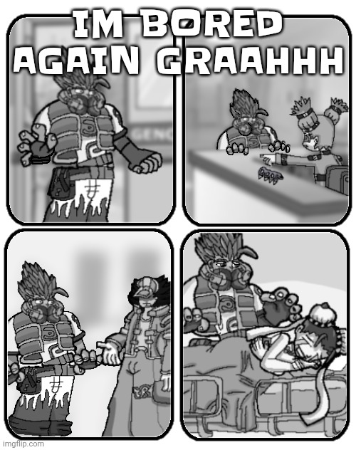 *insert slow motion fnaf jumpscare with a low quality ringtone put over it* | IM BORED AGAIN GRAAHHH | image tagged in slap happy rhythm busters loss | made w/ Imgflip meme maker