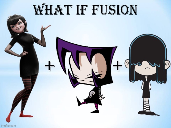 What if Mavis Dracula + Gaz Membrane + Lucy Loud (Triple Fusion) | image tagged in what if this character fuses 2,hotel transylvania,invader zim,the loud house,emo,goth girls | made w/ Imgflip meme maker