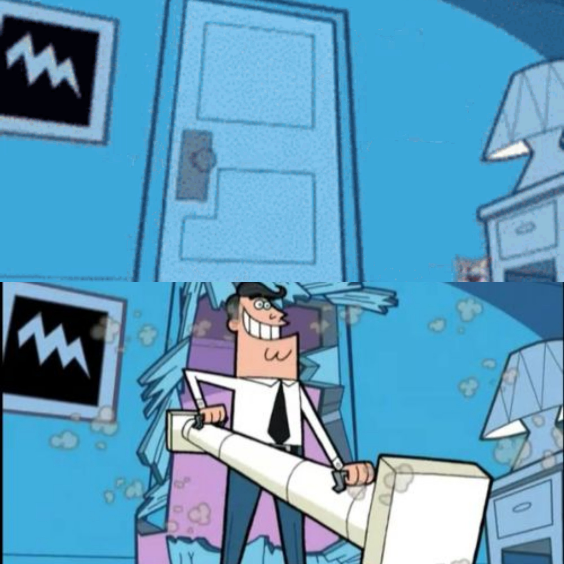 Timmy Turner's Dad Battering Ram Blank Meme Template