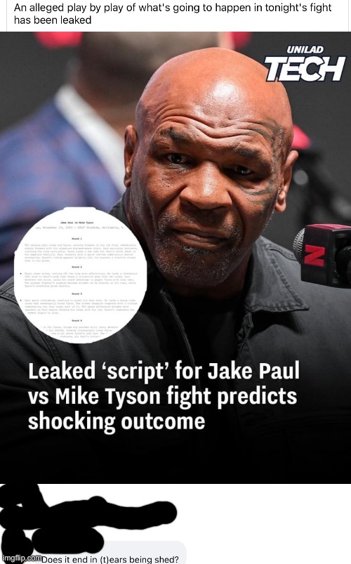 Tears | image tagged in tears,ears,mike tyson,jake paul | made w/ Imgflip meme maker