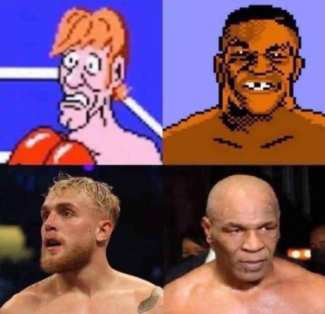 Jake Paul/Glass Joe vs Mike Tyson Blank Meme Template