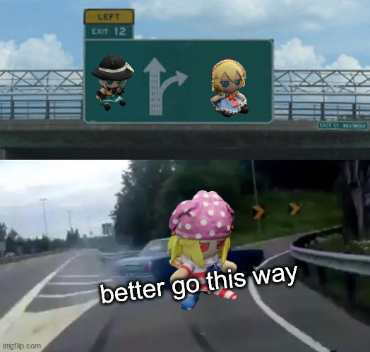 clownpiece skater | better go this way | image tagged in memes,left exit 12 off ramp | made w/ Imgflip meme maker