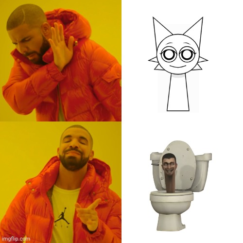 All hail the skibidi | image tagged in memes,drake hotline bling | made w/ Imgflip meme maker